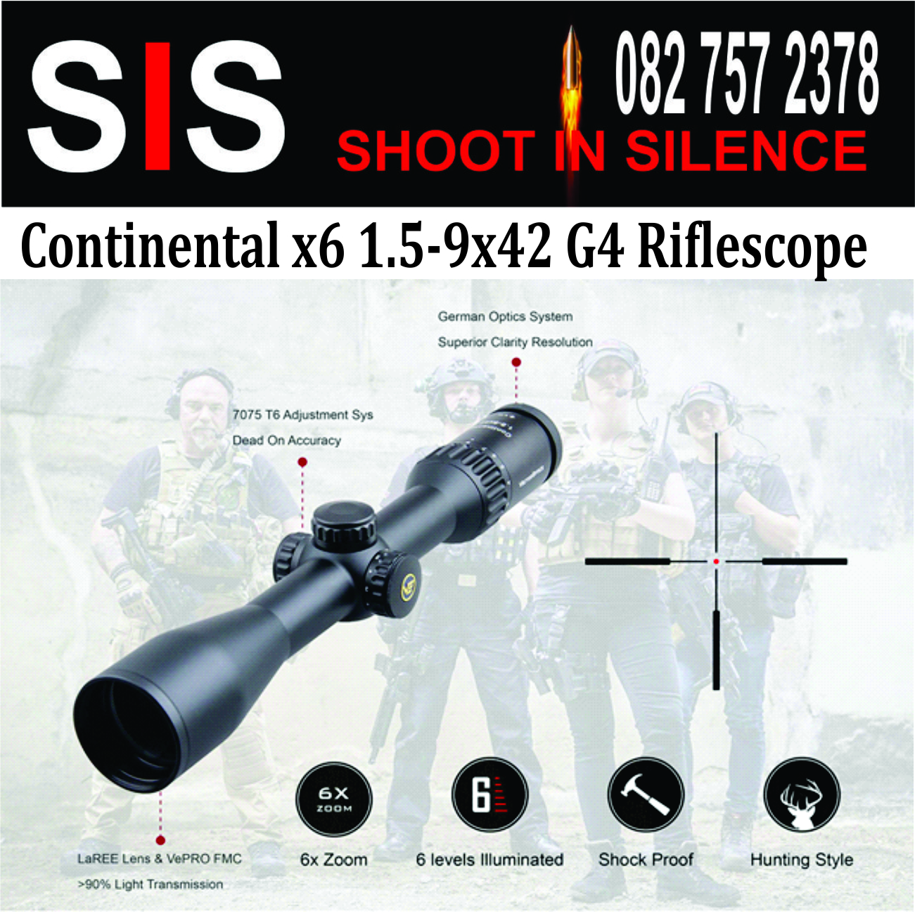 Continental x6 1.5-9x42 G4 Riflescope