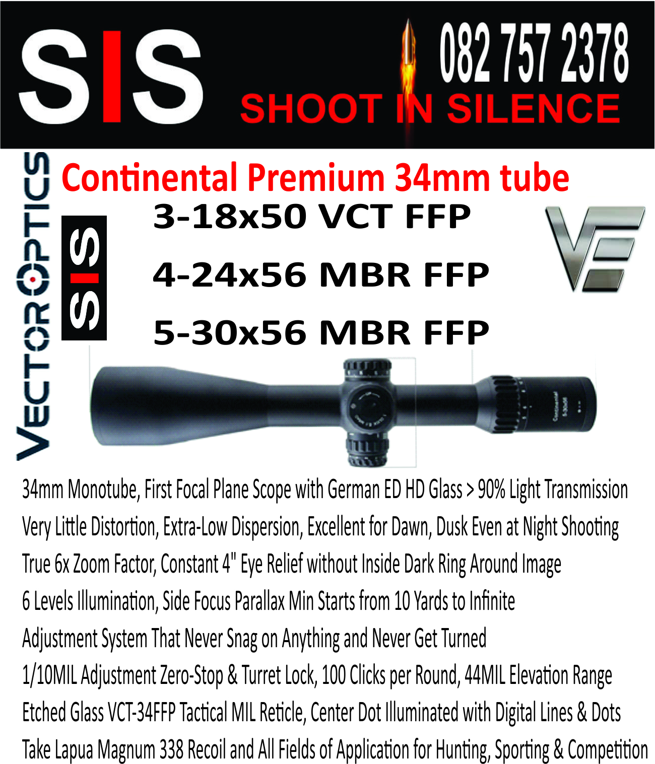 continental reeks 34mm tube